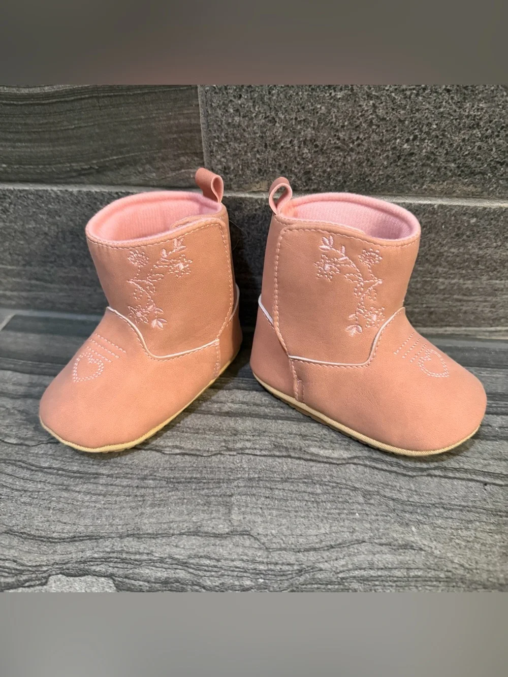 Baby cowgirl cowboy pink soft boots
